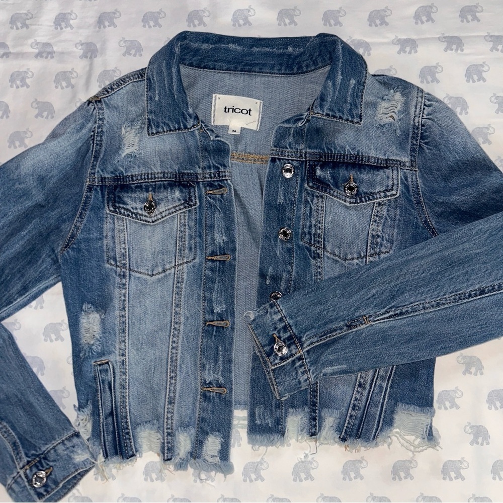 Tricot Distressed Denim Jacket